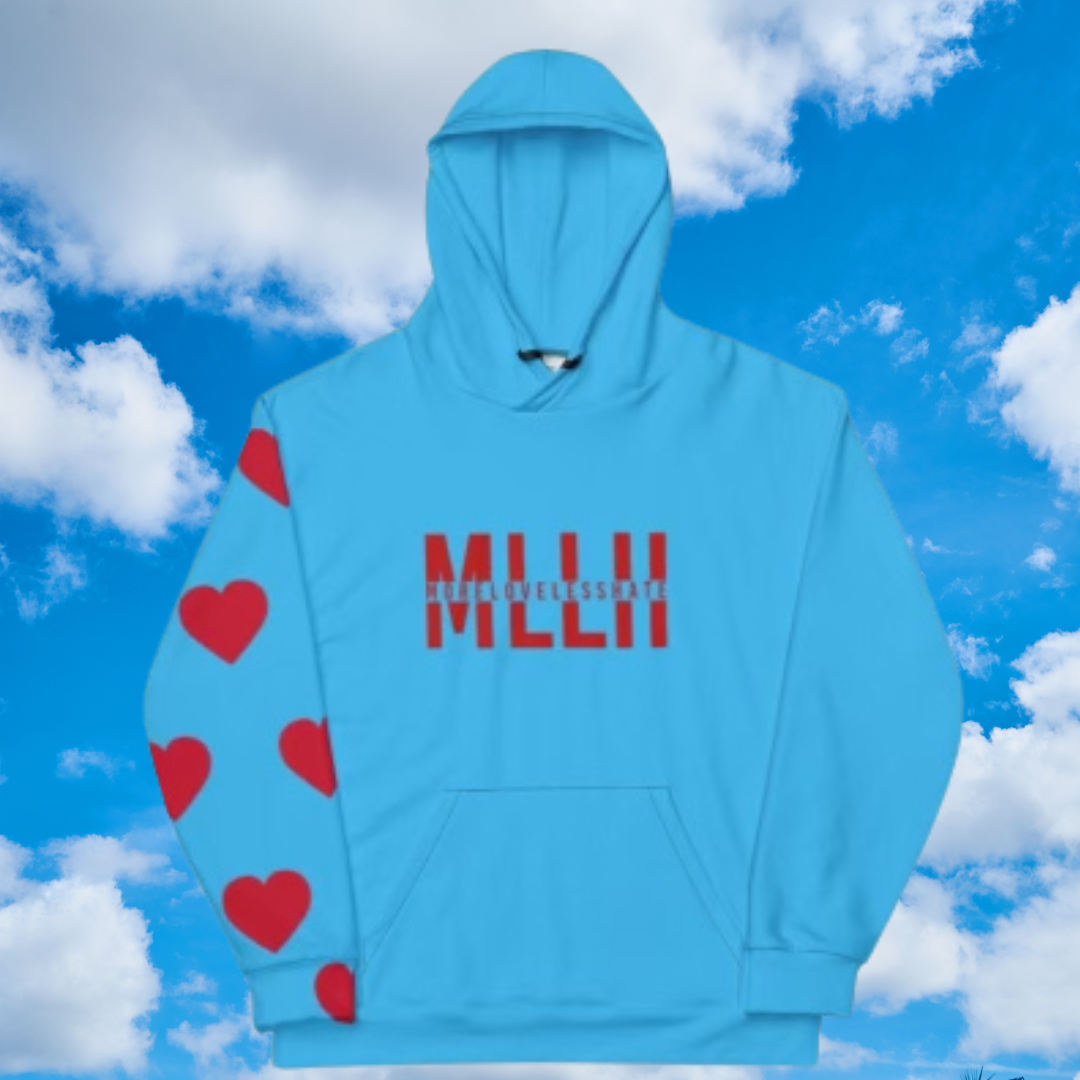 MLLH Hoodie - Heart On My Sleeve-Blue/Red