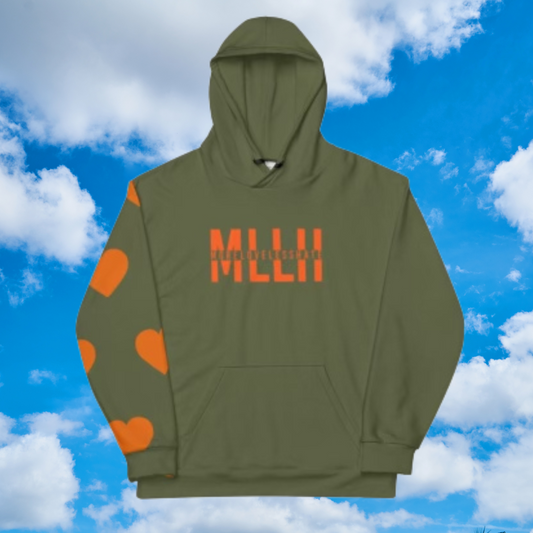 MLLH Hoodie  - Heart On My Sleeve-Green/ Orange