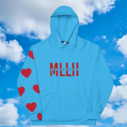 MLLH Hoodie  - Heart On My Sleeve-Blue/Red